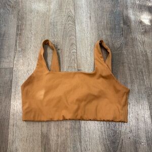 Girlfriend Collective Ribbed Brown Athletic Bra Too Size M